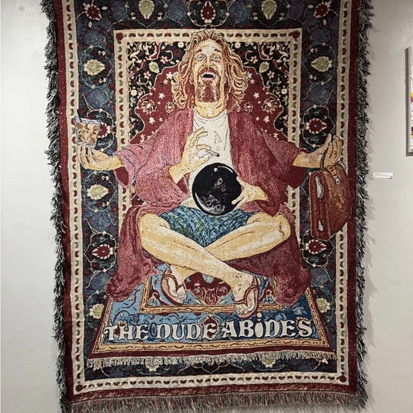 The Big Lebowski Zen Dude Woven Art Blanket - The Dude Abides Home Decor - Picture 4 of 7
